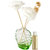 Skycandle Glass Flower Vase with Artificial Flower in Reed Stick Aroma Scented Reed Diffuser, (Green)