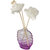 Skycandle Glass Flower Vase with Artificial Flower in Reed Stick Aroma Scented Reed Diffuser, (Purple)