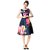 Oooh Lady Fashion Women's Western Wear Floral Printed Satin Skater Dress