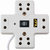 Mettle Extension Board 6 Amp 4 Plug Point with Master Switch, LED Indicator, Extension Cord (5 Meter) - White