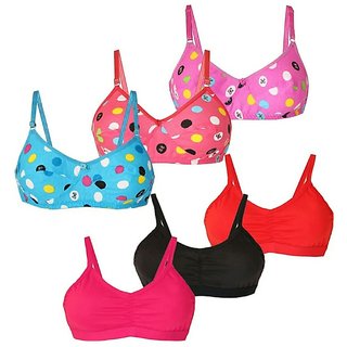Buy Low price mall 6 bra pack printed and plain color model dpp3