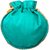Milans Creation Embroidered Silk Potli Bag Pearl Handle with Drawstring Closure  firozi blue