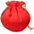 Milans Creation Embroidered Silk Potli Bag Pearl Handle with Drawstring Closure  Red colour