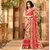 Women's Red Net Saree Sari With Blouse Piece