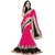 CRAZYDDEAL Pink Brown Georgette Embroidered Saree With Blouse