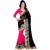 Trilok Fashion Black And Pink Self Design Embroidered Georgette Saree With Blouse
