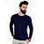 The Royal Swag Men's Cotton Full Sleeve Tshirt- Oxford Blue Crew Neck