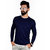 The Royal Swag Men's Cotton Full Sleeve Tshirt- Oxford Blue Crew Neck