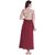 Alobha Rayon Half Sleeves Frock Style Red Printed Long  Kurtas  Kurtis for Women's