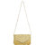 Kuber Industries Elegant Clutch Evening Handbag Purse with Chain for Party - Golden - BG31