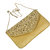 Kuber Industries Elegant Clutch Evening Handbag Purse with Chain for Party - Golden - BG31