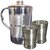 Kuber Industries Copper Jug Pitcher 2500 ML Good Health Benefit For Storage & Serving Water With 2 Steel Glass (JC13)