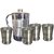Kuber Industries Copper Jug Pitcher 2500 ML Good Health Benefit For Storage & Serving Water With 4 Steel Glass (JC19)