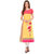 Glance Designs Woman's Yellow And Pink Digital Printed crepe straight cut kurti