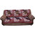 Kuber Industries Sofa Cover Heavy Cotton Cloth 5 Seater Set -10 Pieces- Maroon Flower  (Exclusive Print)