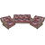 Kuber Industries Sofa Cover Heavy Cotton Cloth 5 Seater Set -10 Pieces- Maroon Flower  (Exclusive Print)