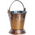 Kuber Industries Handmade Hammered Copper Steel /Copper Gravy Bucket/Balti With 1 Copper Serving Spoon For Serving Dishes (Buck09)