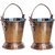 Kuber Industries Handmade Hammered Copper Steel /Copper Gravy Bucket/Balti Set of 2 Pcs For Serving Dishes (Height: 5 Inches Width: 4 Inches Depth: 2.5 Inches) (Buck12)