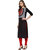 Janasya Women's Black Crepe Straight Graphic Print Kurta