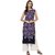 Janasya Women's Blue Crepe Straight Abstract Print Kurta