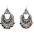 muccasacra Hot Trendy Kashmiri n Afghani Alloy, Silver Multicolour Dangle Earring