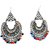 muccasacra Hot Trendy Kashmiri n Afghani Alloy, Silver Multicolour Dangle Earring