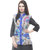 Lavennder mustered color printed full sleeve quilted winter jacket