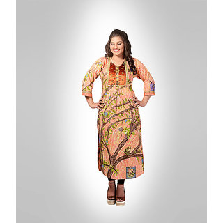 Ethnic Kurti Indian Bollywood Kurta - Women's Rayon Tunic Dress, 3/4 Sleeves, 46" Length - View #9
