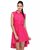 Klick2Style Pink Plain Skater Rayon Dress For Women