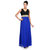 Klick2Style Blue Plain Net Maxi Dress For Women