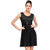 Klick2Style Black Plain A Line Dress For Women