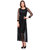 Klick2Style Black Plain Net Maxi Dress For Women