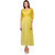 Klick2Style Yellow Plain Net Maxi Dress For Women