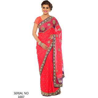 Shopclues sarees party wear deals embroidery