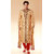 Brocade Designer Indian Wedding Sherwani Beige Size L