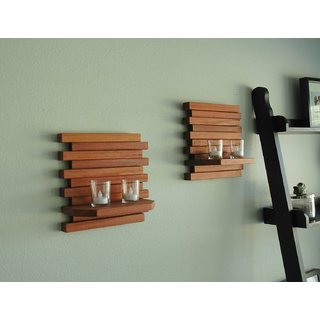 Wood Ocean Wooden Wall Bracket With Elegant Finish (Set Of 2)