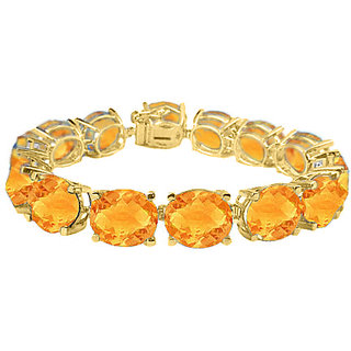 Buy Citrine Tennis Bracelet Oval Cut in 18K Yellow Gold Vermeil. 50 CT ...