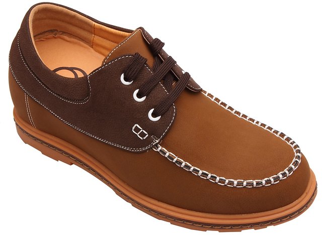 Dvano Light and Dark Brown Casual Elevator Shoes Prices in India