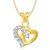 Vina's One Love Heart Shaped Gold and Rhodium Plated Pendant