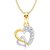 Vina's Dual Heart Shaped Gold and Rhodium Plated Pendant