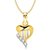 Vina Sightly Heart Shape Gold And Rhodium Plated Pendant
