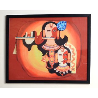 Shri Krishna Digital Painting On Fabric 12 X 15 Inch Exclusive Pictures In Bright N Colorful Concept