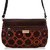 arpera Embossed Genuine Leather Brown Sling bag  C11517-2