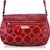 arpera Embossed Genuine Leather red Sling bag  C11517-3