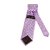Light Violet with Baby Pink & White Floral Design Tie