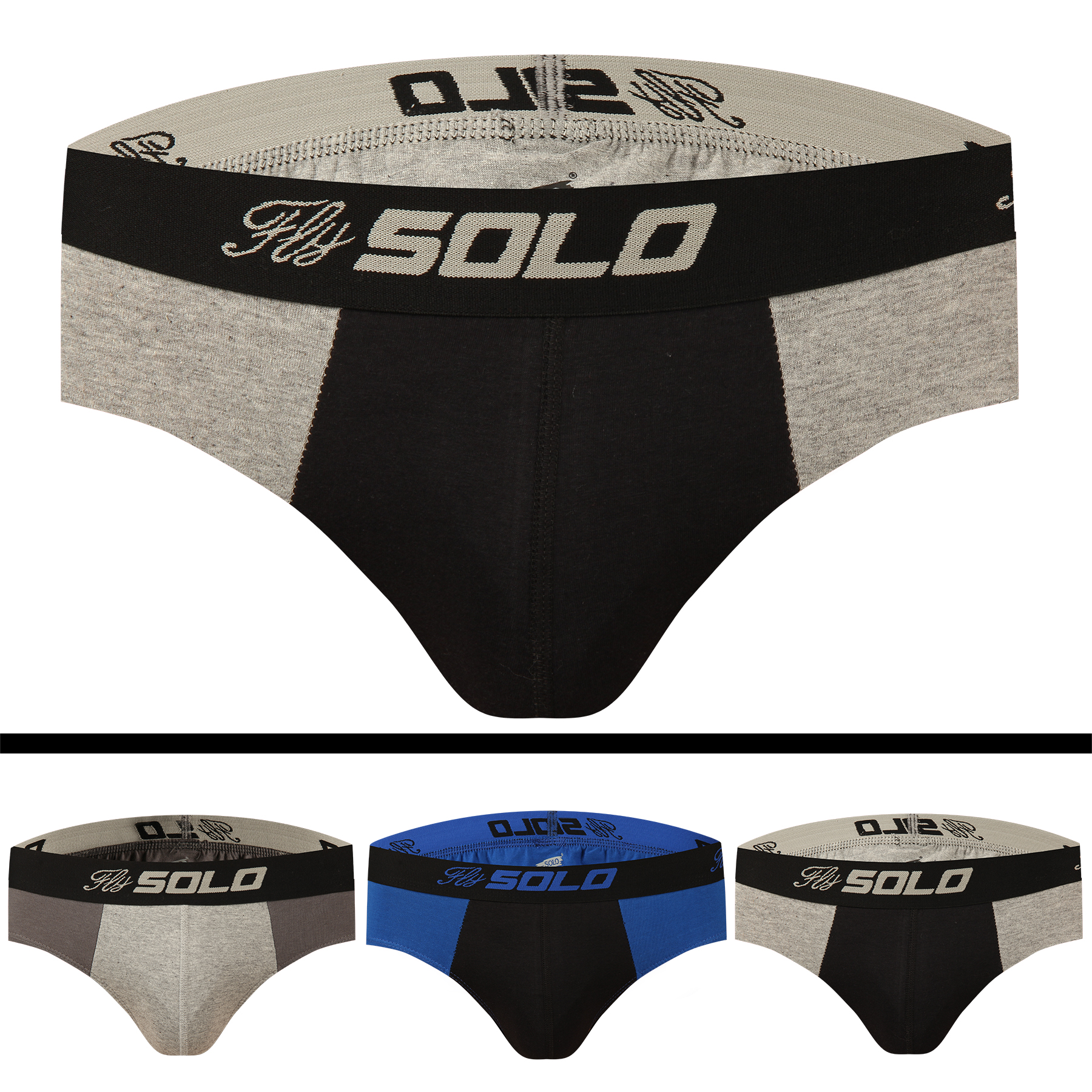 Buy SOLO Mens Rockstar Cotton Stretch Ultra Soft Classic Brief (Pack of ...