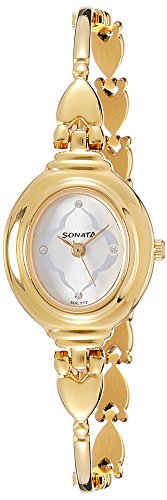 Buy Sonata Analog Champagne Dial Womens Watch - 8092YM03 Online @ ₹1077 ...