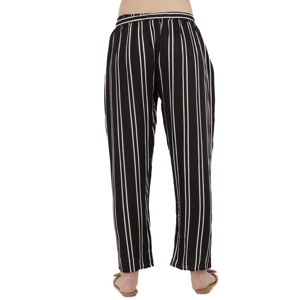 Buy White and Black stripped palazzo pant or trousers Online @ ₹249 ...
