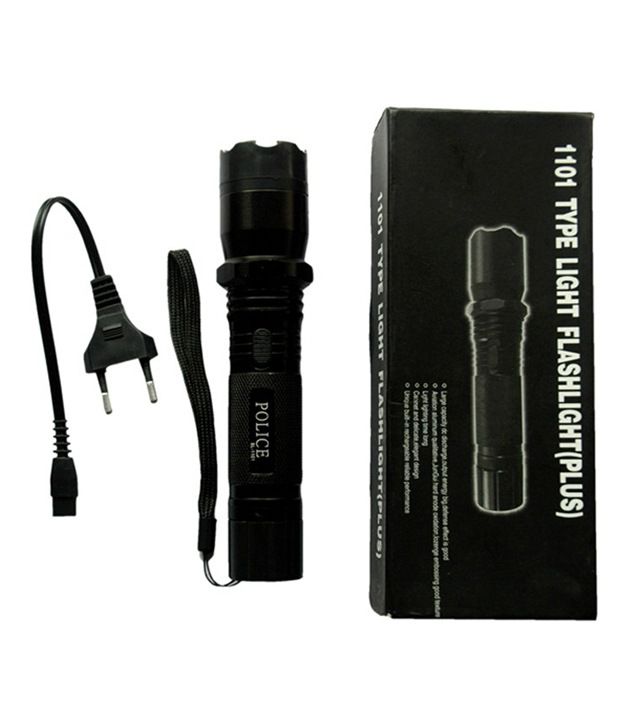 Buy Rechargeable Self Defense Electric Shock Flashlight 1101 Type Stun Gun Torc Online ₹750 