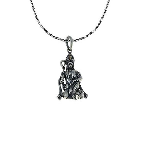 Buy Natural Hanuman ji pendant silver bajrangbali locket by Ceylonmine ...